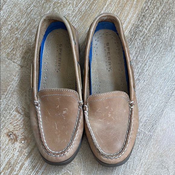 Sperry Tan Leather Loafers 6 - Picture 1 of 7